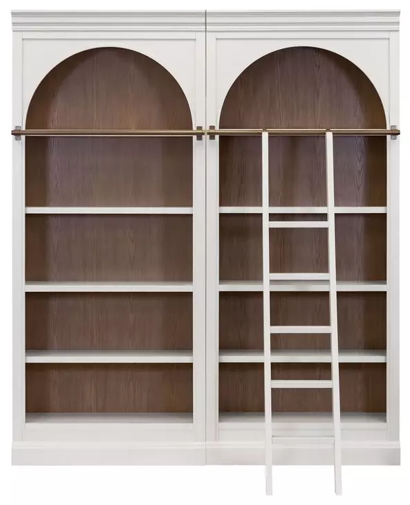 Albany White Arched 2-Piece Bookcase Wall