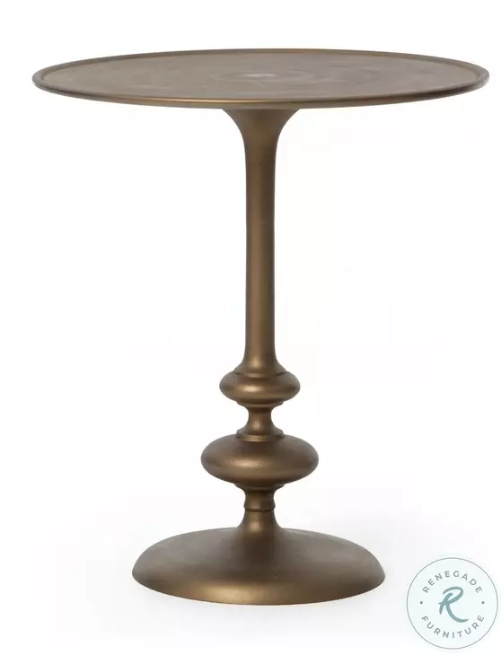 Marlow Matchstick Matte Brass Pedestal Table