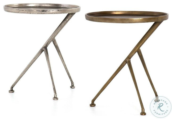 Schmidt Raw Antique Brass Accent Table