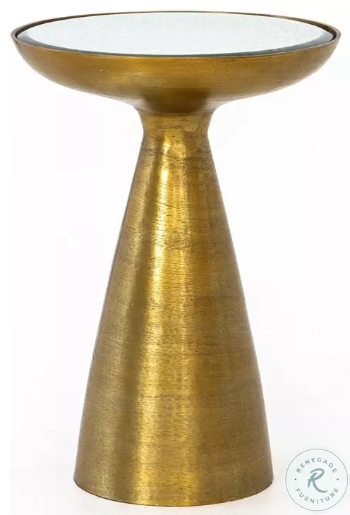 Marlow Mod Brushed Brass Pedestal Table