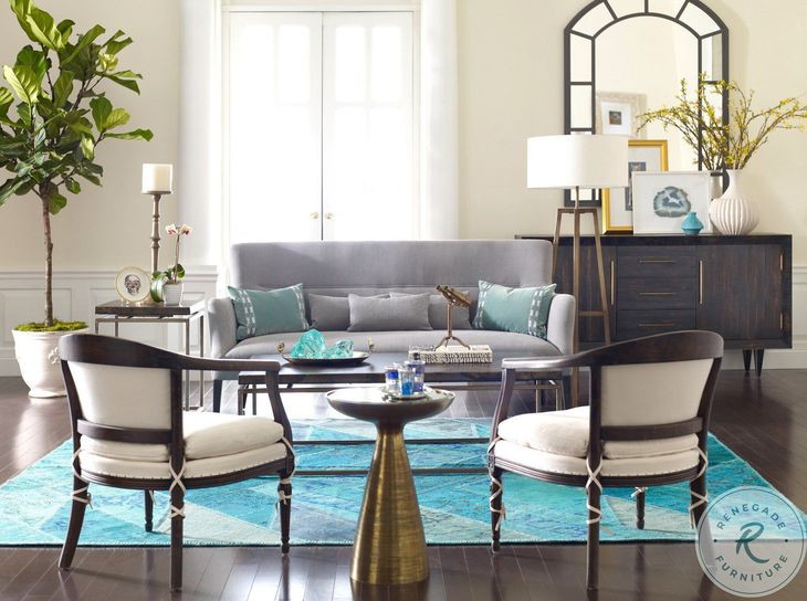 Marlow Mod Brushed Brass Pedestal Table