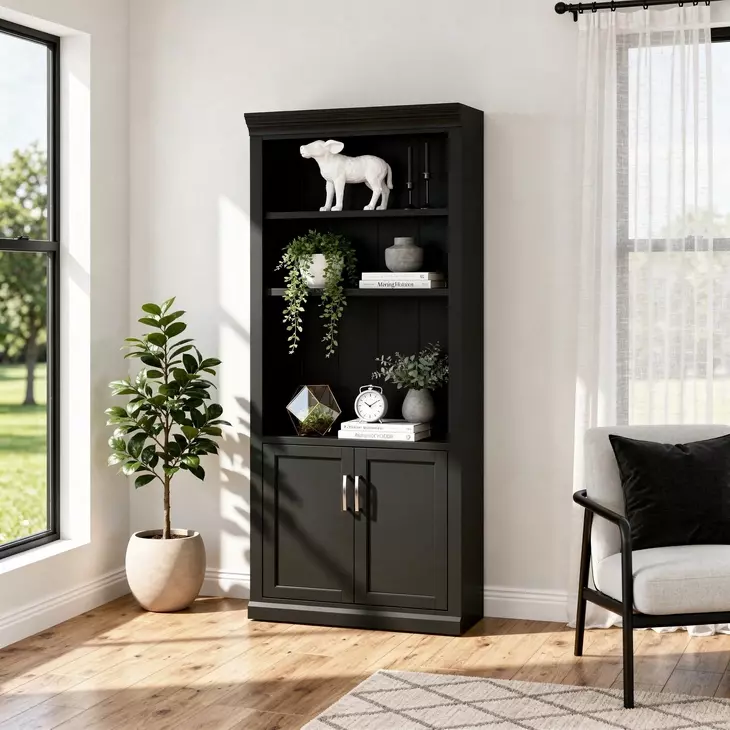 Abby Black Door Bookcase
