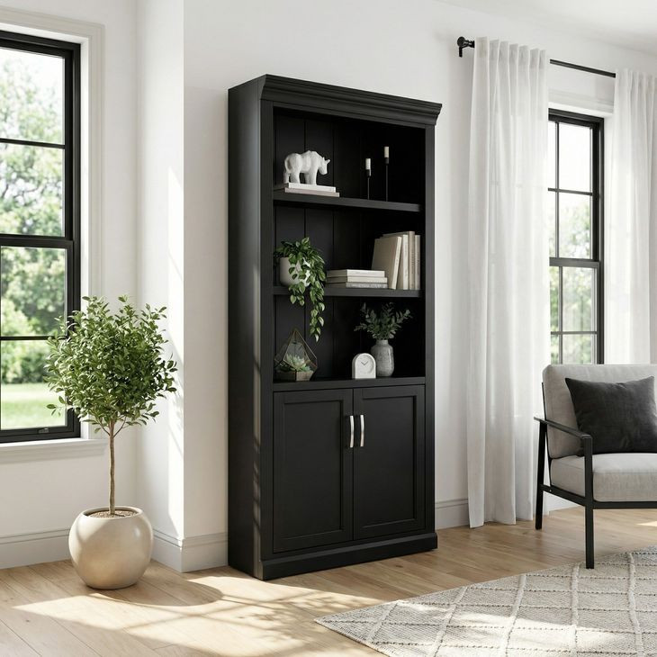 Abby Black Door Bookcase