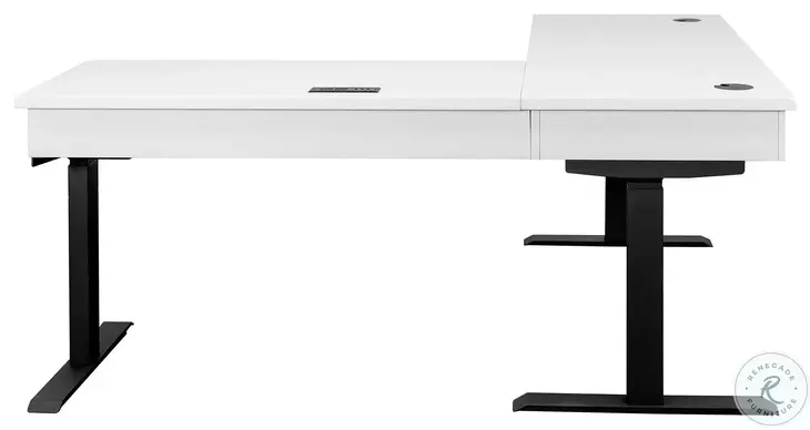 Abby White Adjustable Height Electric Sit Stand L Shape Home
