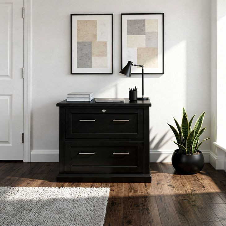 Abby Black Lateral File Cabinet