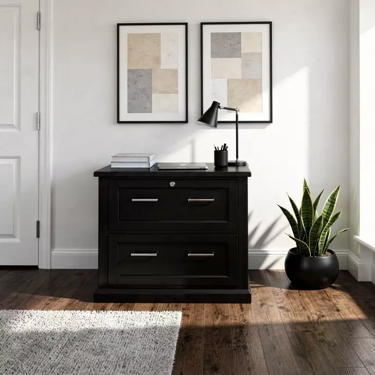 Abby Black Lateral File Cabinet