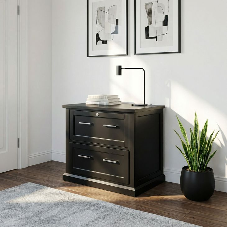 Abby Black Lateral File Cabinet