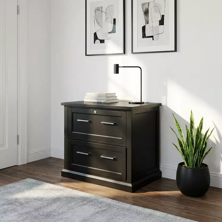 Abby Black Lateral File Cabinet
