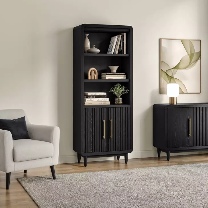 Camden Black 2 Door Bookcase