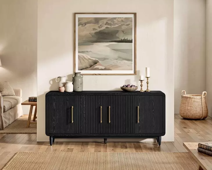 Camden Black 4 Door TV Stand