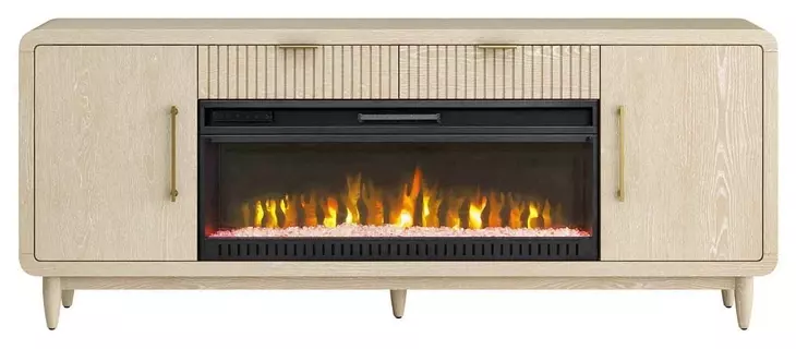 Camden White 80" TV Stand with Fireplace
