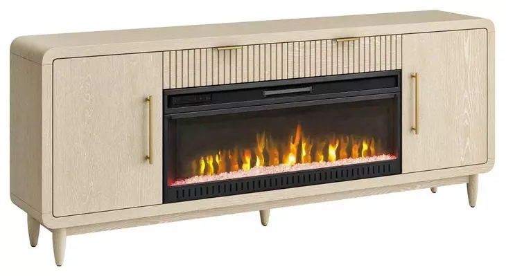 Camden White 80" TV Stand with Fireplace