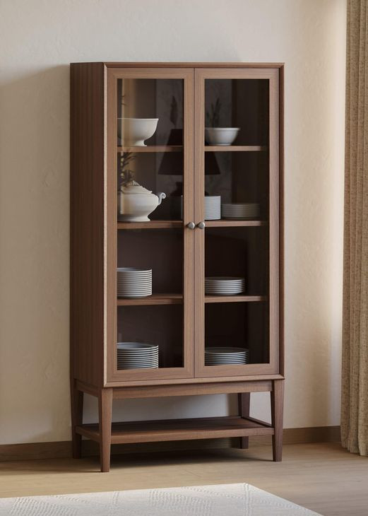 Cupertino Brown 2 Door Dining Display Cabinet