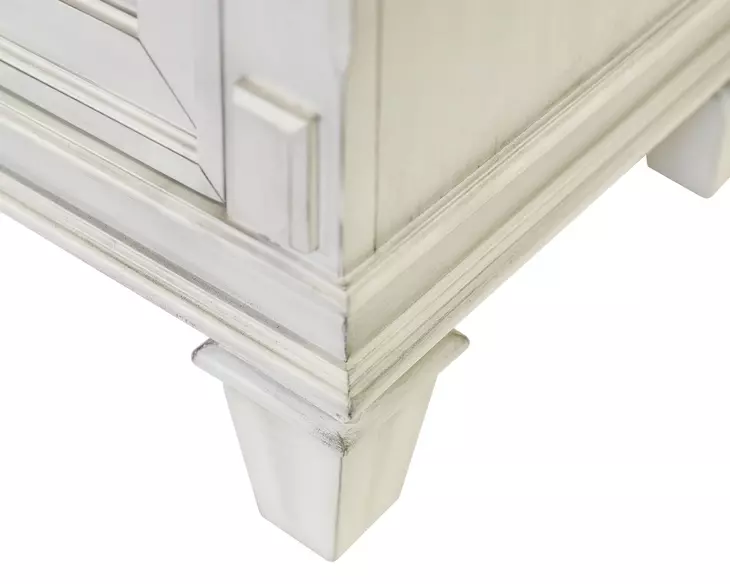 Hartford Antique White And Gray 75" TV Stand with Fireplace
