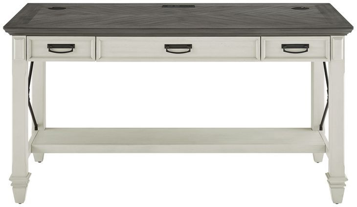 Hartford Antique White And Gray Writing Home Office Set