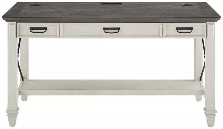 Hartford Antique White And Gray Writing Home Office Set
