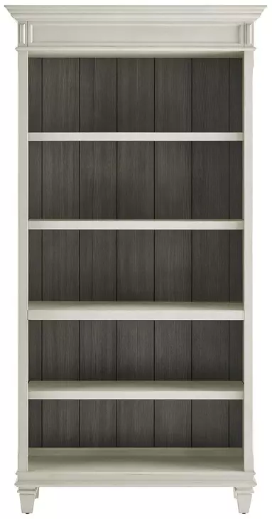 Hartford Antique White And Gray Open Bookcase