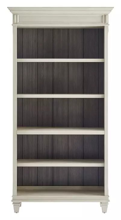 Hartford Antique White And Gray Open Bookcase