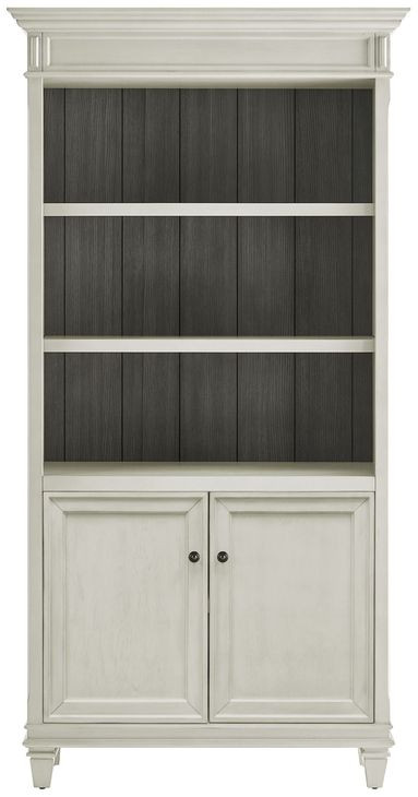 Hartford Antique White And Gray Lower Door Bookcase