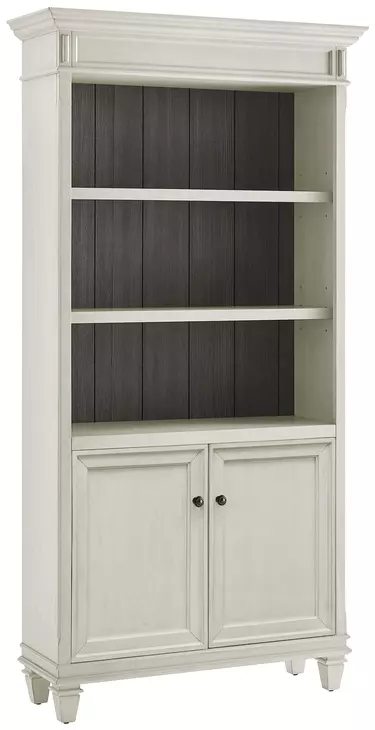 Hartford Antique White And Gray Open L Shaped Home Office Set