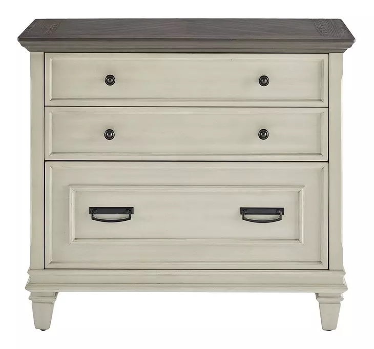 Hartford Antique White And Gray Lateral File Cabinet