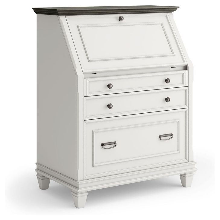 Hartford White Drop-Lid Secretary Desk