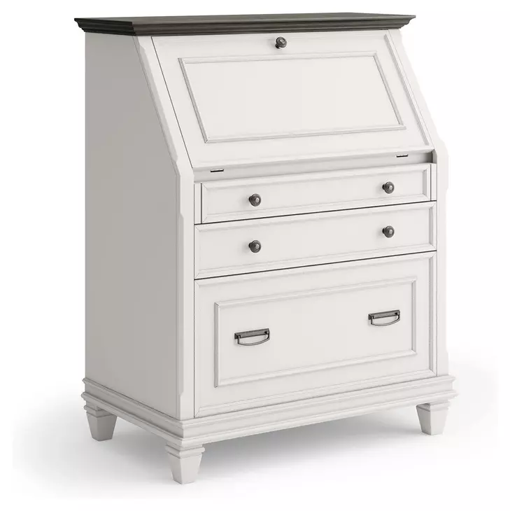 Hartford White Drop-Lid Secretary Desk