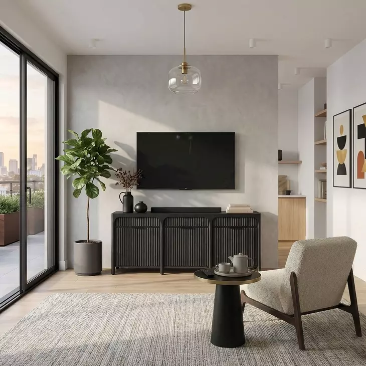 Knox Black 6 Door TV Stand