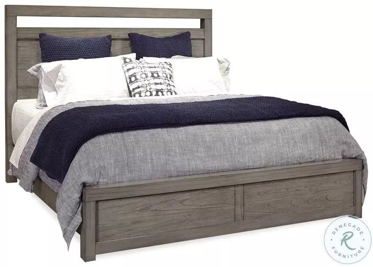 Modern Loft Greystone Queen Low Profile Panel Bed