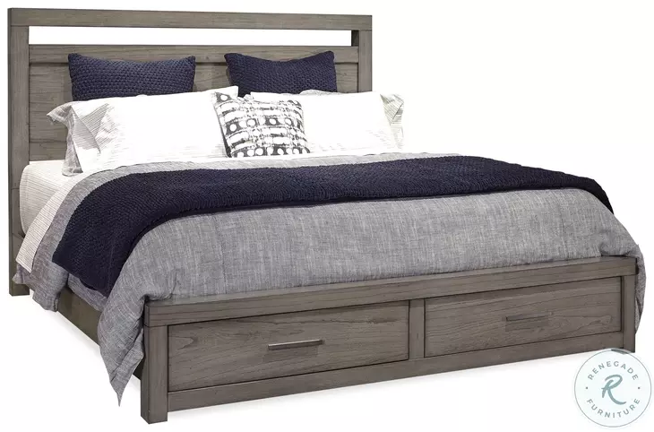 Modern Loft Greystone California King Storage Panel Bed