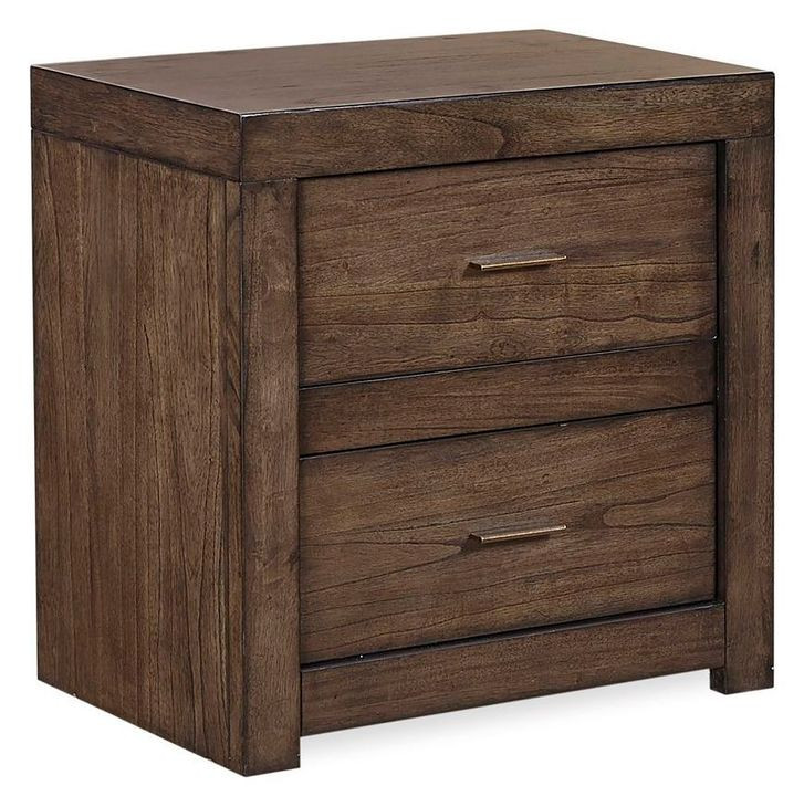 Modern Loft Brownstone 2 Drawer Nightstand