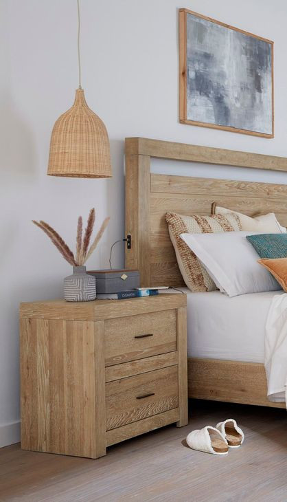 Modern Loft Khaki 2 Drawer Nightstand