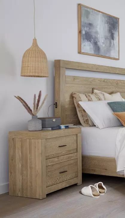 Modern Loft Khaki 2 Drawer Nightstand