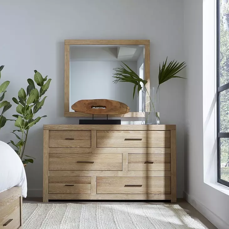 Modern Loft Khaki 6 Drawer Dresser