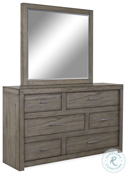 Modern Loft Greystone 6 Drawer Dresser with Mirror From Aspen Home ...