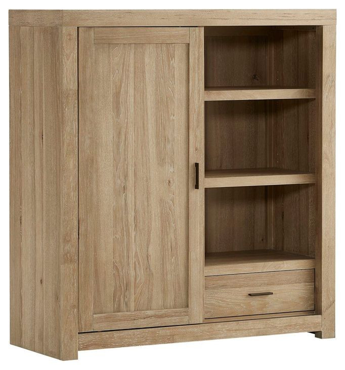 Modern Loft Khaki 6 Drawer Chest with 1 Sliding Door