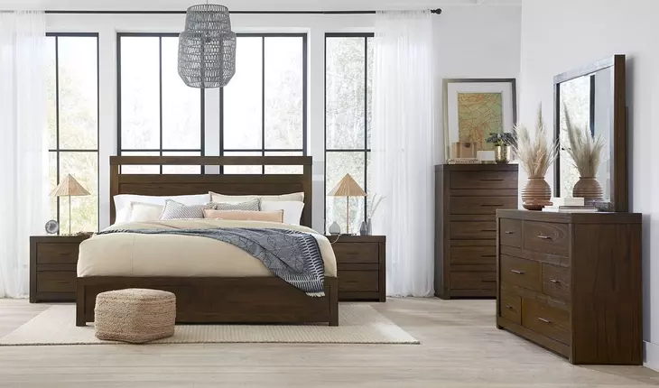 Modern Loft Brownstone Rectangular Dresser Mirror