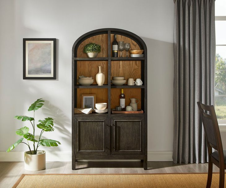 Olivia Black Bookcase with 8 Shelves