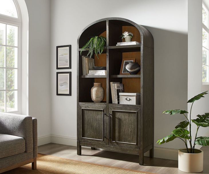 Olivia Black Bookcase with 8 Shelves