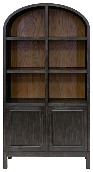 Olivia Black Bookcase with 8 Shelves
