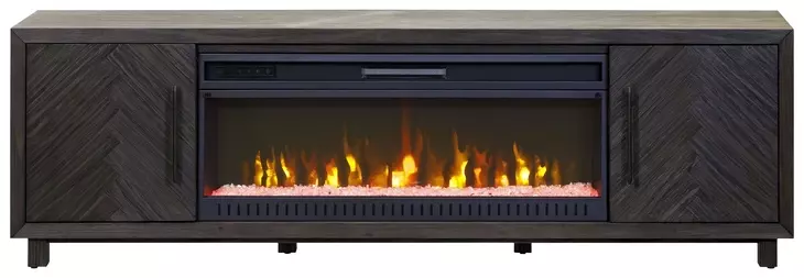 Palisades Charcoal 80" TV Stand with Fireplace and LED