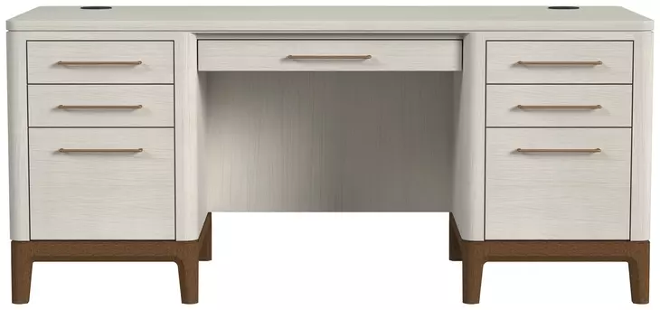 Pomona Soft White 68" Executive Desk