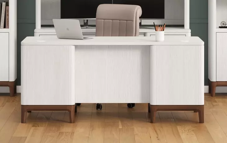 Pomona Soft White Home Office Set