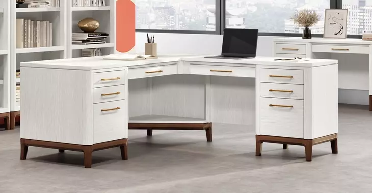 Pomona Soft White Executive Home Office Set