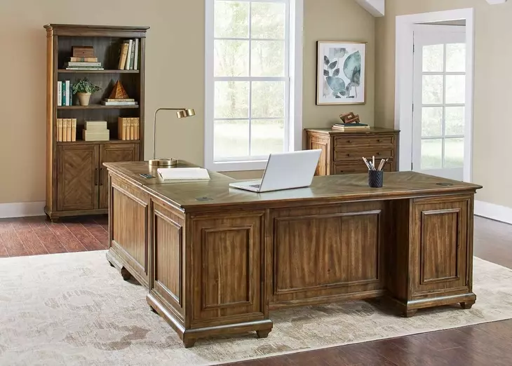 Porter Brown L Shaped Home Office Set