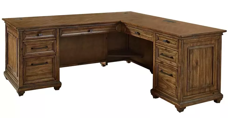 Porter Brown L Shaped Home Office Set