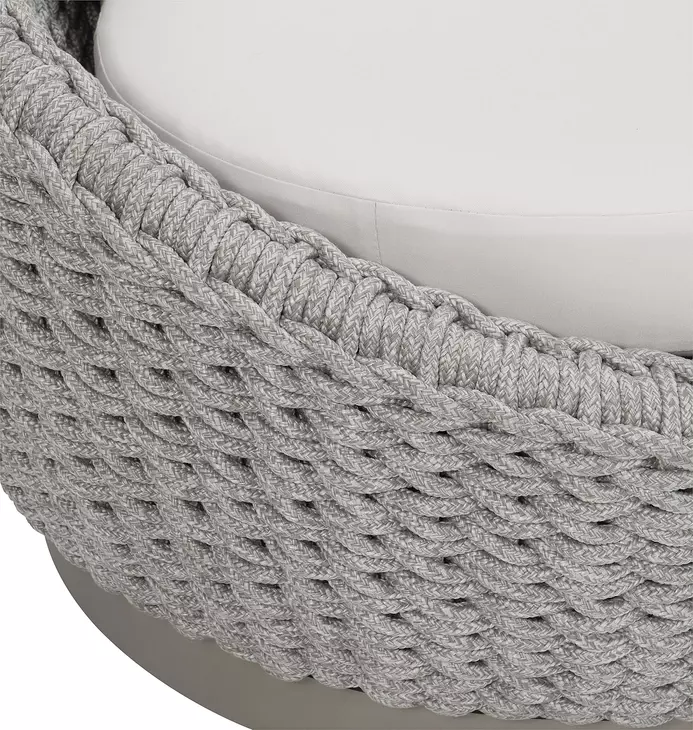 Savaii White Performance Fabric Outdoor Swivel Chair