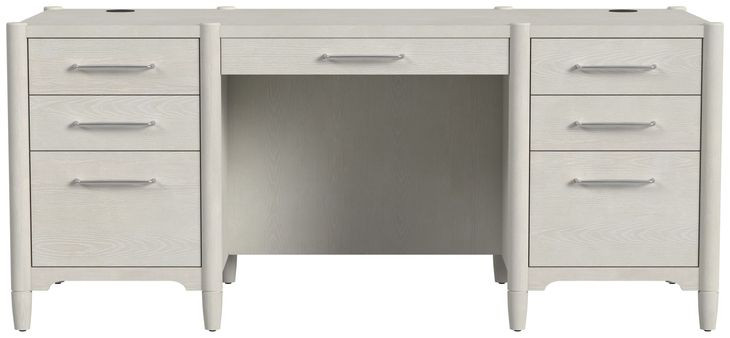 Towne White Double Pedestal Executive Home Office Set