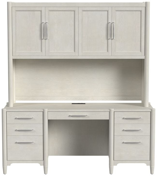 Towne White Credenza with Hutch