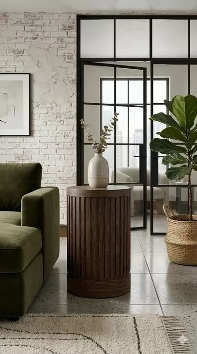 Tulane Brown 24" Round Side Table
